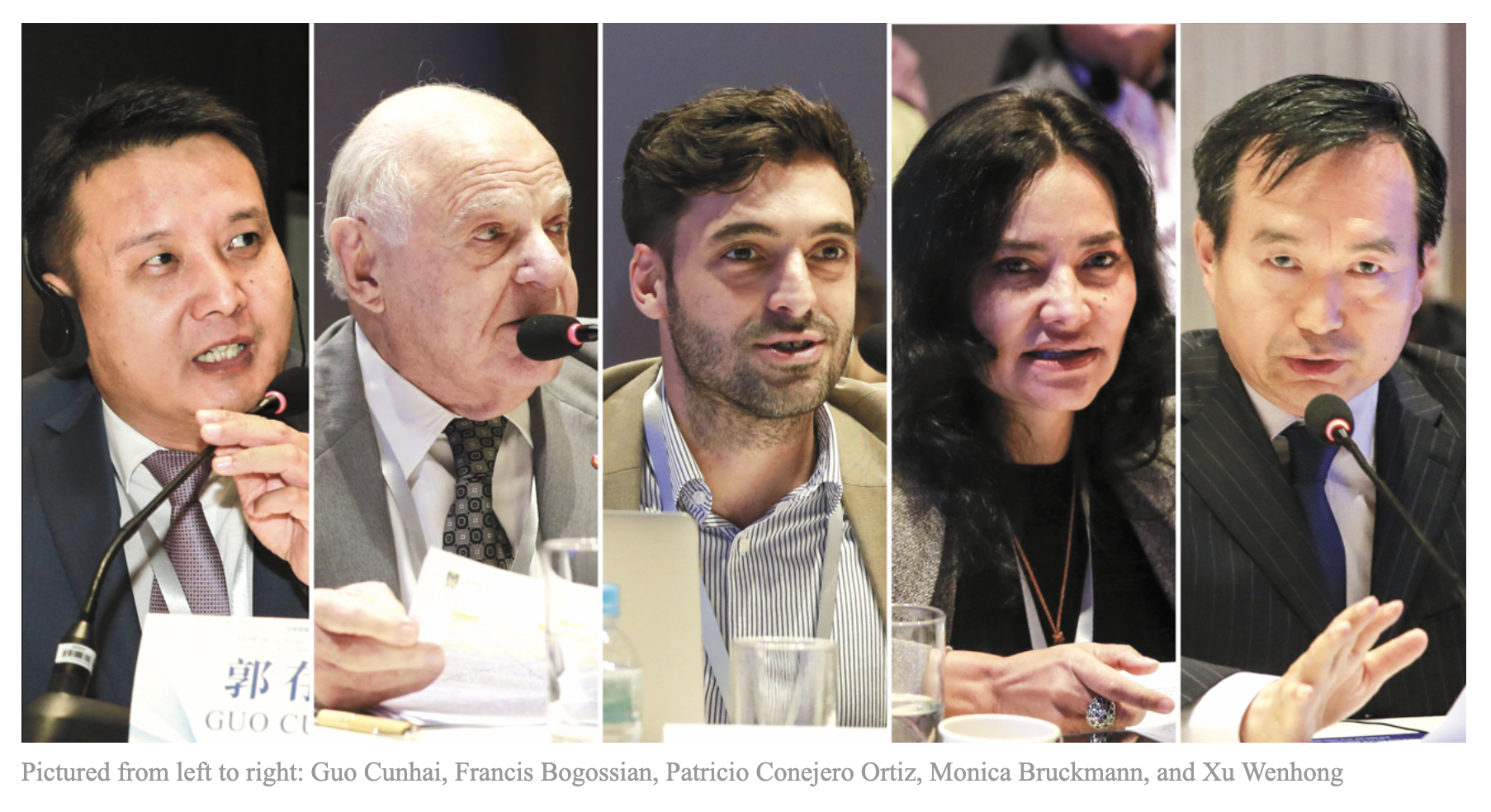 Guo Cunhai, Francis Bogossian, Patricio Conejero Ortiz, Monica Bruckmann e Xu Wenhong