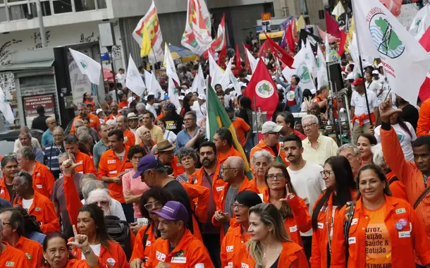 Manifestação de sindicalistas