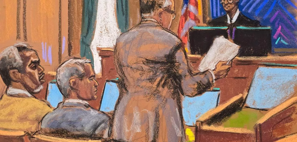 Sean "Diddy" Combs comparece a julgamento em tribunal federal de Nova York, neste esboço de tribunal
01/07/2025