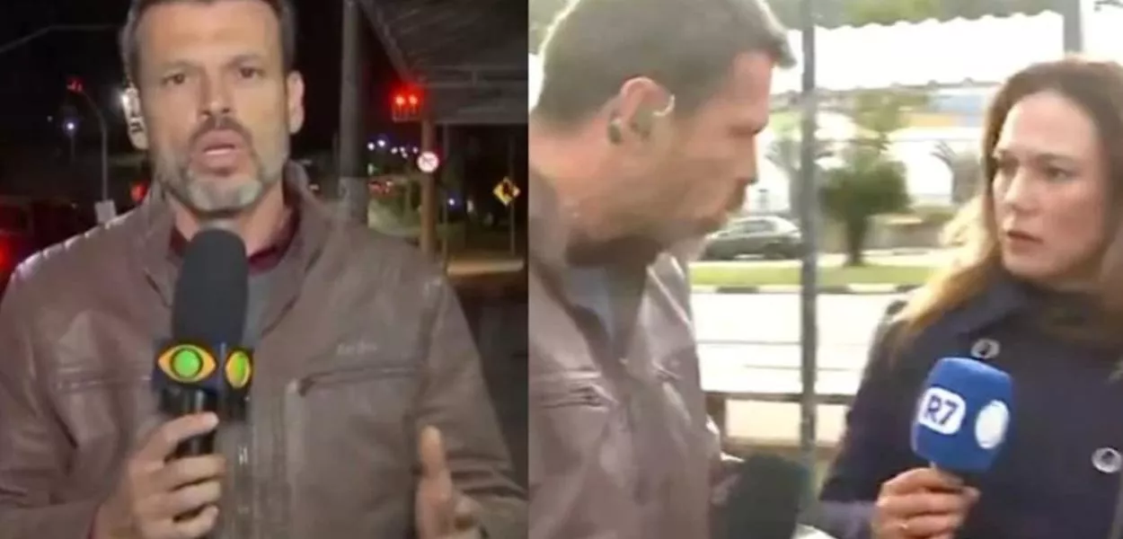 Lucas Martins, repórter da Band, pede desculpas ao vivo por empurrar jornalista da Record: “Atitude inaceitável”