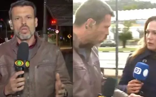 Lucas Martins, repórter da Band, pede desculpas ao vivo por empurrar jornalista da Record: “Atitude inaceitável”