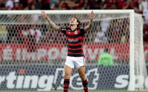 Pedro, Atacante do Flamengo, comemora gol no Maracanã