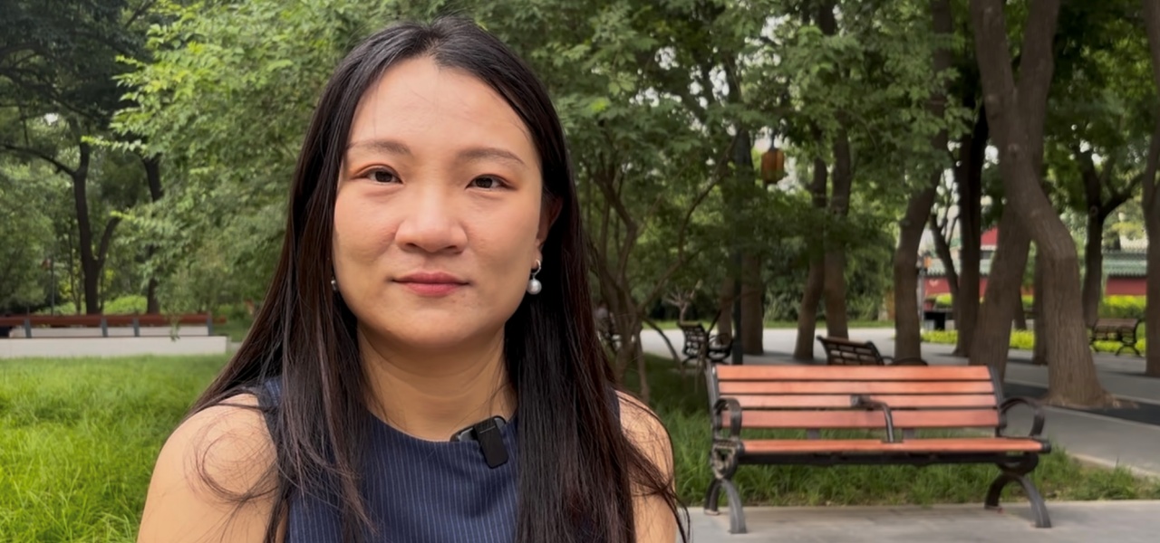 A jornalista Isabela Shi Xiaomiao, da China Global Television Network (CGTN)