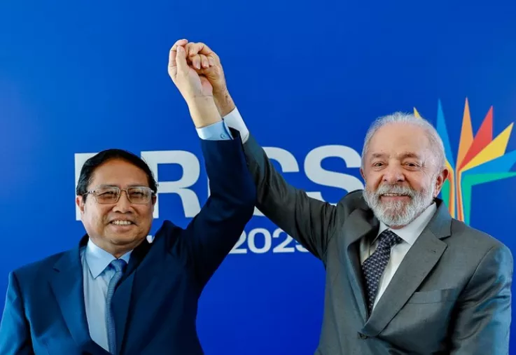 Primeiro-ministro vietnamita Pham Minh Chinh e o presidente Luiz Inácio Lula da Silva