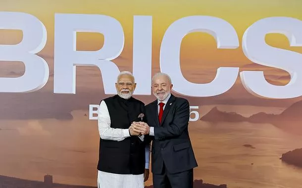 Primeiro-Ministro da Índia, Narendra Modi e o Presidente da República, Luiz Inácio Lula da Silva