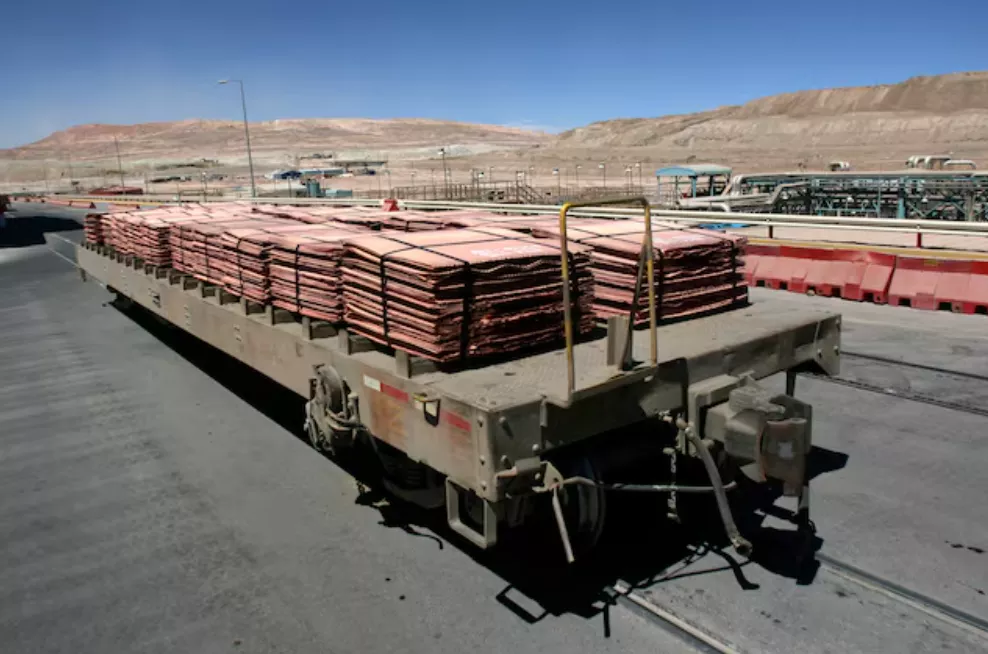 Folhas de cátodo de cobre são fotografadas na Escondida da BHP Billiton, a maior mina de cobre do mundo, em Antofagasta, norte do Chile, em 31 de março de 2008. Foto tirada em 31 de março de 2008