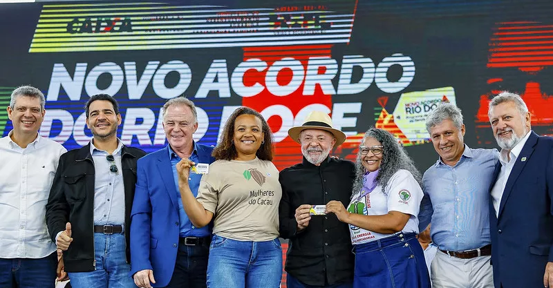 Presidente da República, Luiz Inácio Lula da Silva, durante a cerimônia de apresentação dos avanços do Novo Acordo Rio Doce no Espírito Santo, no Parque de Exposições de Linhares. Linhares - ES - 11/07/2025