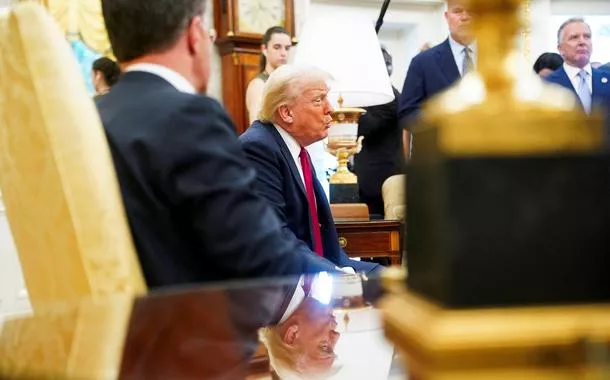 O presidente dos Estados Unidos, Donald Trump, no Salão Oval da Casa Branca - 14/07/2025