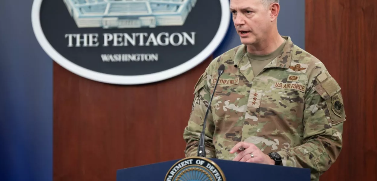 Comandante militar da OTAN na Europa, o general americano Alexus Grynkewich, no prédio do Pentágono, em Washington, nos EUA - 17/03/2025