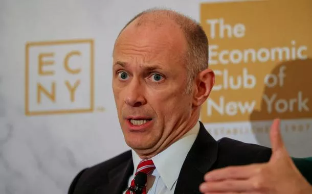 Presidente do Fed de Chicago, Austan Goolsbee, durante evento em Nova York, nos EUA - 10/04/2025