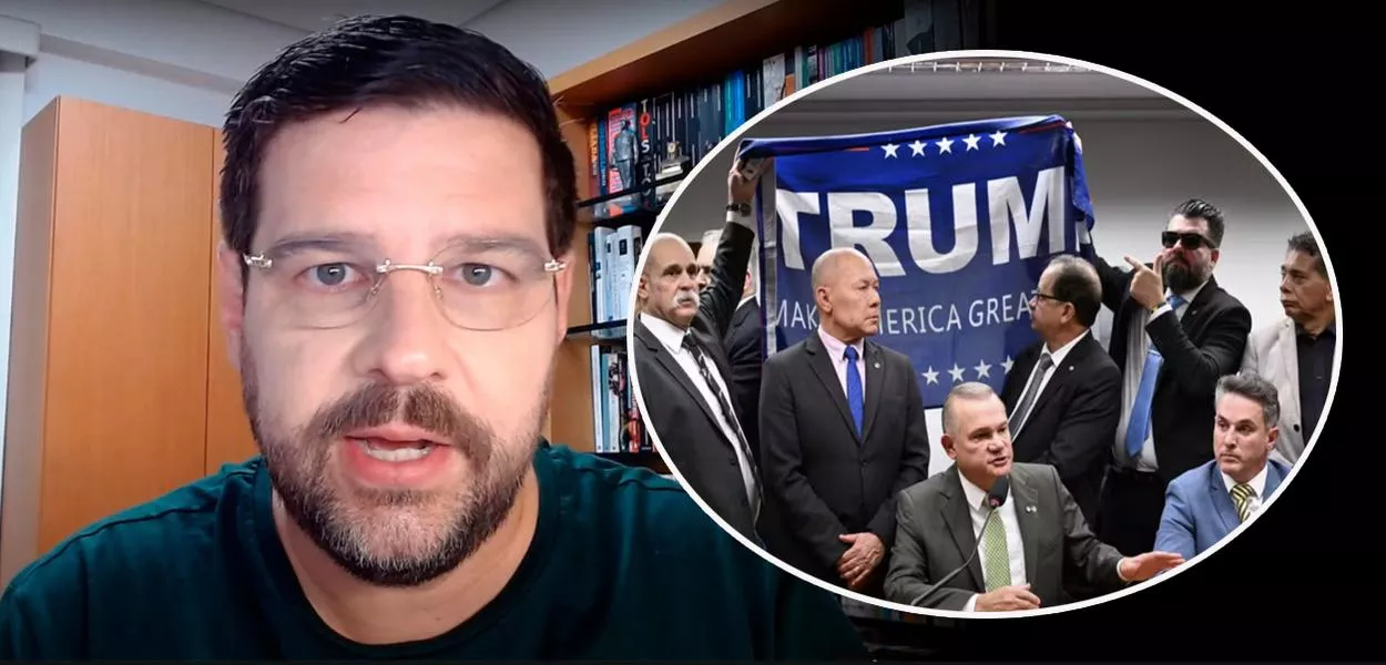 Marcelo Uchôa e parlamentares bolsonaristas no Congresso Nacional