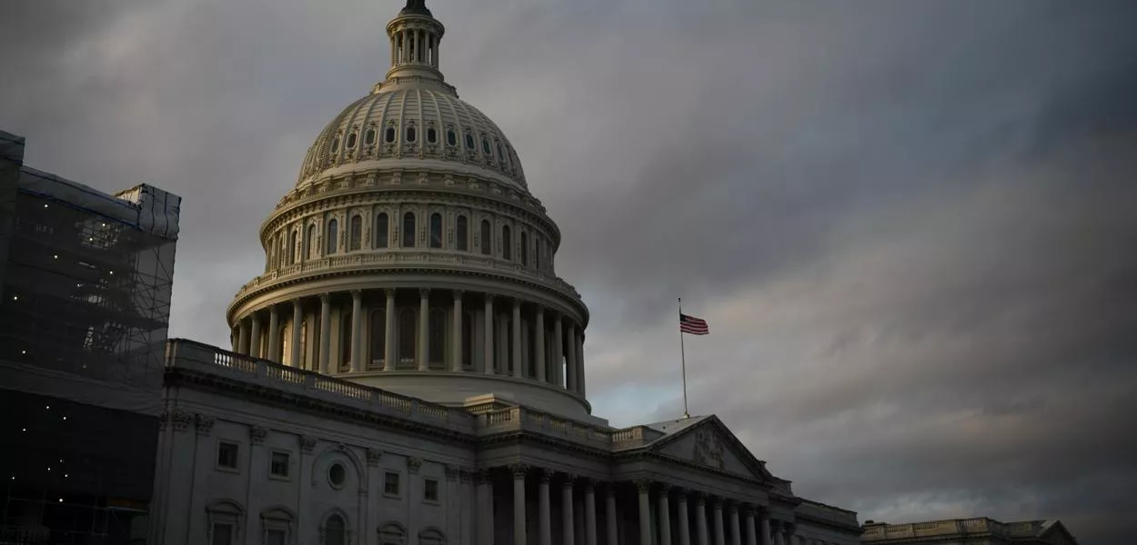 Vista do Capitólio, sede do Legislativo norte-americano, em Washington