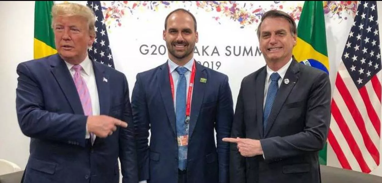 Donald Trump, Eduardo e Jair Bolsonaro