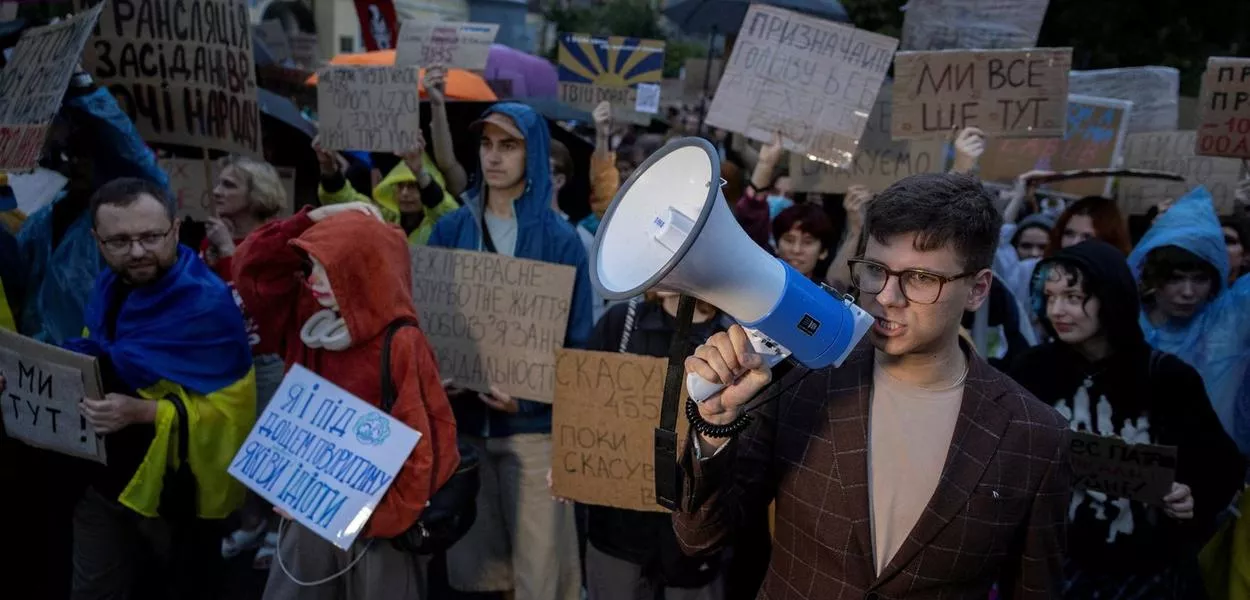 Ucranianos protestam em Kiev - 30/7/2025