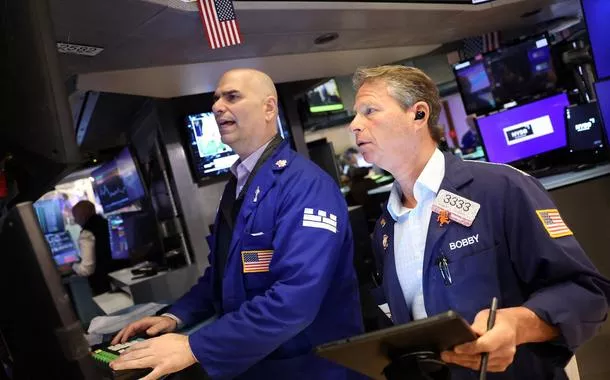 Operadores na bolsa de Nova York
