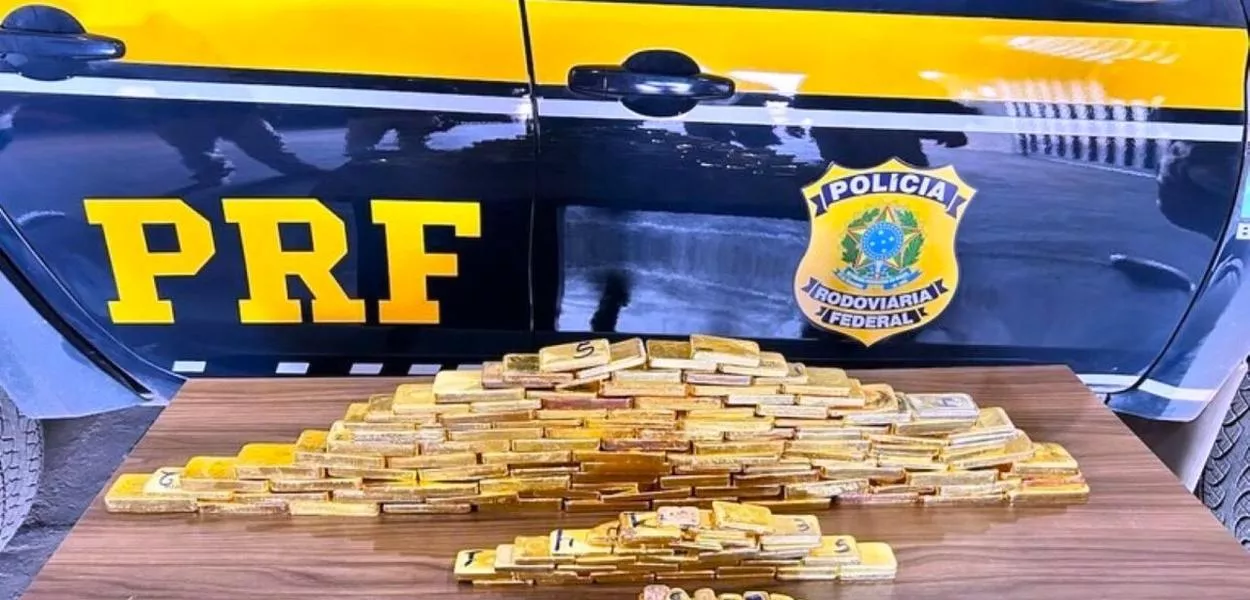 Ouro apreendido pela PRF
