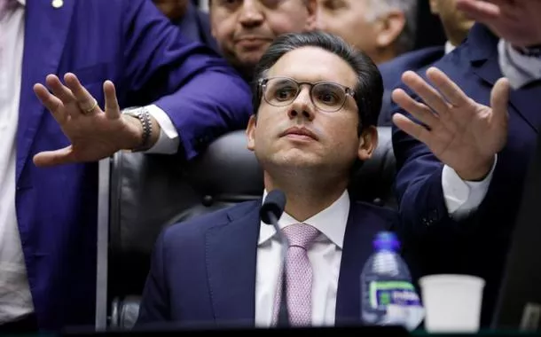 O presidente da Câmara dos Deputados, Hugo Motta - 6/8/25