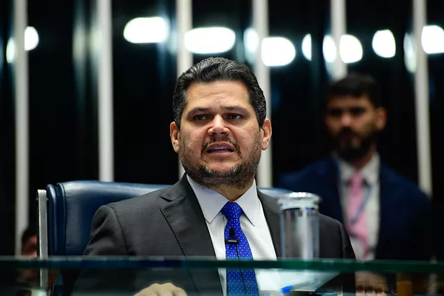 O presidente do Senado, Davi Alcolumbre - 7/8/25