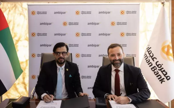 Mustafa Al Khalfawi, CEO do Banco Ajman, e Rafael Tello, presidente da Ambipar no Oriente Médio