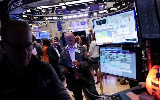 Operadores na bolsa de Nova York
