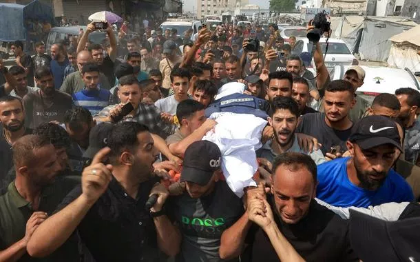 Funeral de jornalistas da Al Jazeera na Cidade de Gaza - 11/8/25   