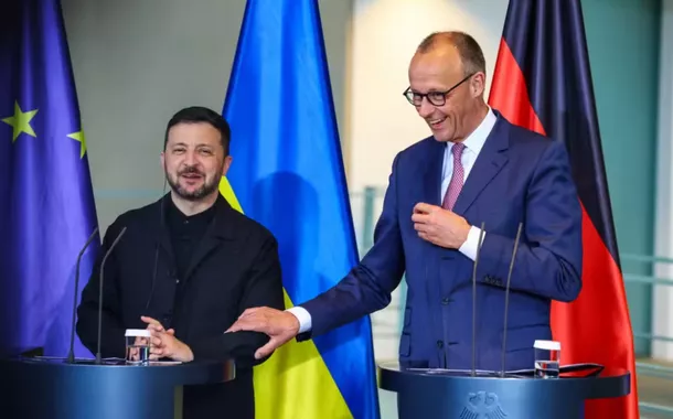 Zelensky e Merz, chanceler alemão 