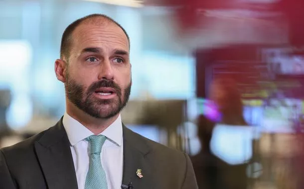 Deputado federal Eduardo Bolsonaro durante entrevista à Reuters em Washington