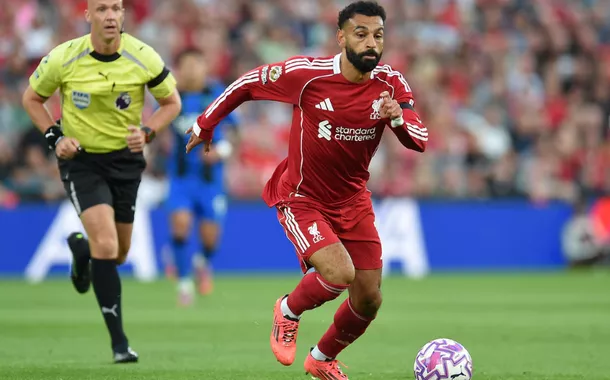 Futebol - Premier League - Liverpool x AFC Bournemouth - Anfield, Liverpool, Grã-Bretanha - 15 de agosto de 2025 Mohamed Salah, do Liverpool