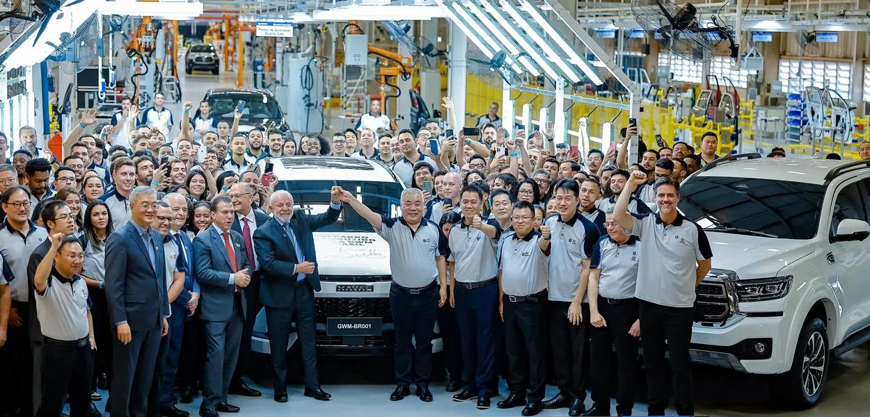 Presidente da República, Luiz Inácio Lula da Silva, durante visita à linha de produção e cerimônia de inauguração da Fábrica da GWM Brasil. Fábrica da GWM Brasil – Iracemápolis (SP)Foto: Ricardo Stuckert / PR
