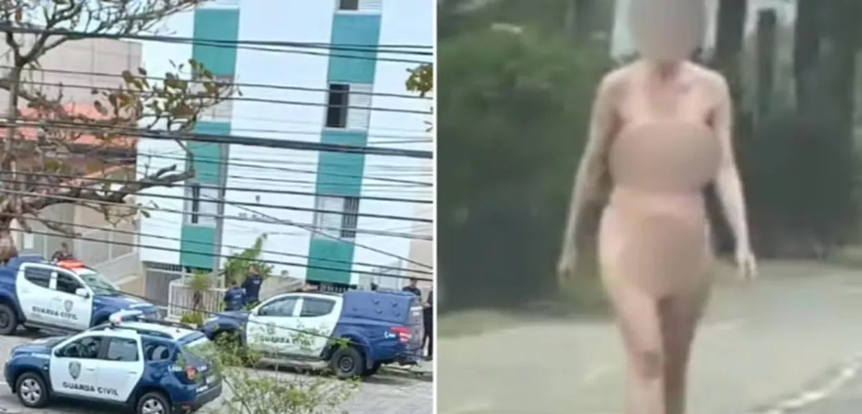 Mulher anda nua pelas ruas da cidade