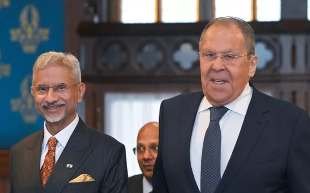 Ministro das Relações Exteriores da Índia, S. Jaishankar, participa de uma coletiva de imprensa conjunta com o Ministro das Relações Exteriores da Rússia, Sergey Lavrov, em Moscou