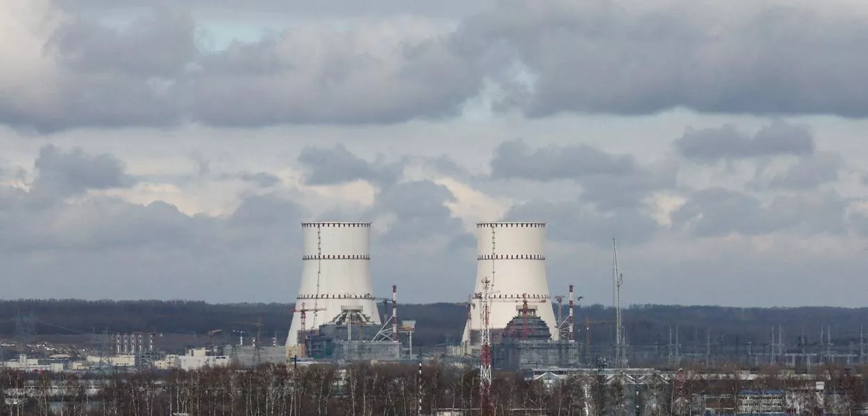 Usina Nuclear de Kursk (KNPP) vista da cidade de Kurchatov, na região de Kursk, Rússia - 19/03/2025