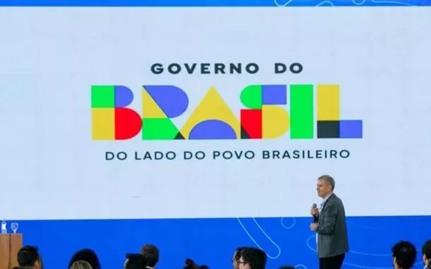 Ministro Sidônio Palmeira durante apresentação da nova marca, no Palácio do Planalto