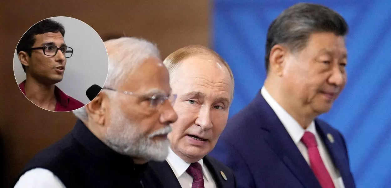 Professor Eden Pereira, Narendra Modi, Vladimir Putin e Xi Jinping