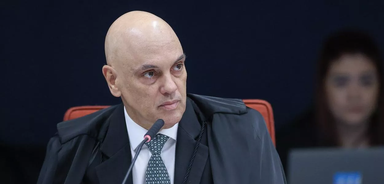 Ministro do STF Alexandre de Moraes durante abertura do julgamento da trama golpista