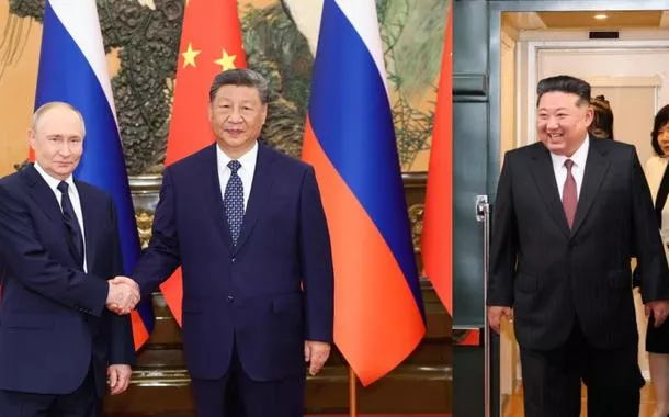Vladimir Putin, Xi Jinping e Kim Jong Un em Beijing
