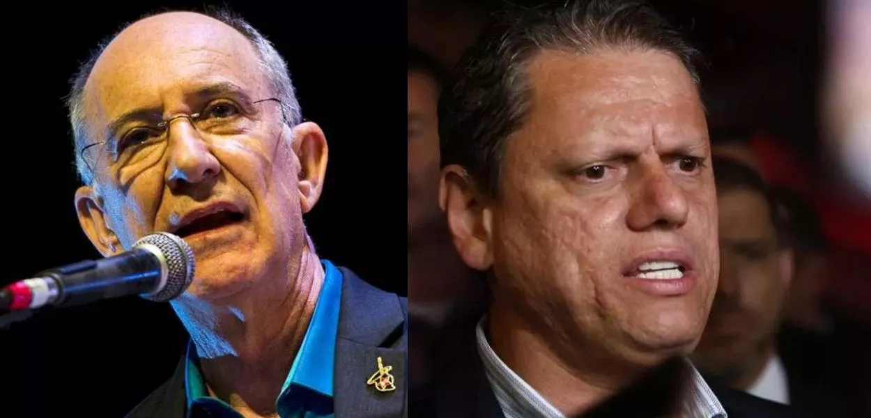 Rui Falcão e Tarcísio de Freitas