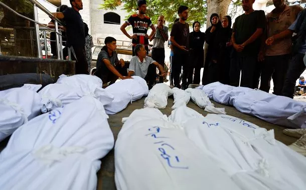 Funeral de palestinos na Cidade de Gaza  - 11/8/2025    
