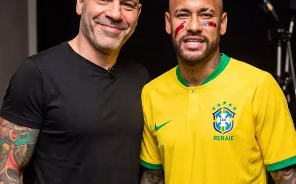 Joe Rogan e Neymar, em imagem gerada por IA