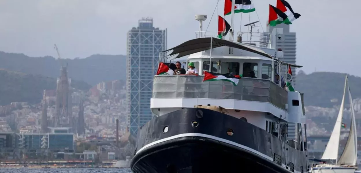Barco da Flotilha Global Sumud