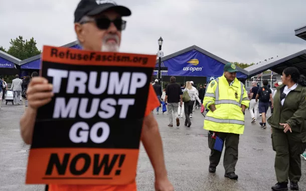 Protesto contra Trump no US Open
