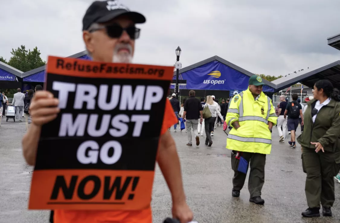 Protesto contra Trump no US Open