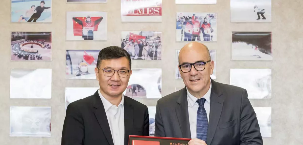 Fan Zhengwei, presidente do Global Times, e Leonardo Attuch, fundador e editor-responsável do Brasil 247