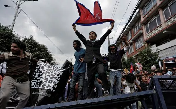 Protesto em Kathmandu, Nepal - 8/9/2025   