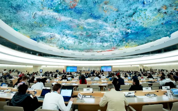 Sala de sessões do Conselho de Direitos Humanos em Genebra. Foto Jean-Ferre, ONU 