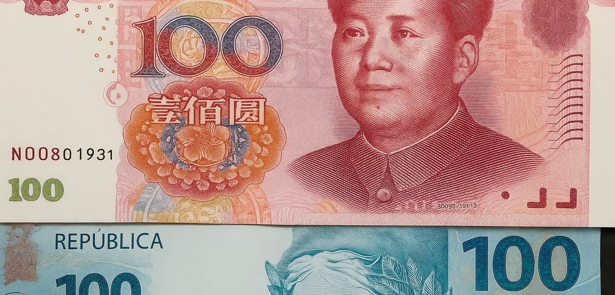 Notas de yuan e real