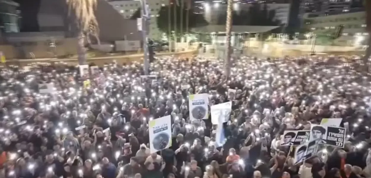 Manifestação de famílias de prisioneiros de guerra israelenses