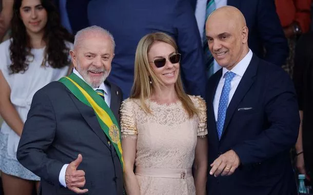 Presidente Luiz Inácio Lula da Silva com ministro do STF Alexandre de Moraes e Viviane Barci de Moraes, em Brasília-DF - 7/9/2024