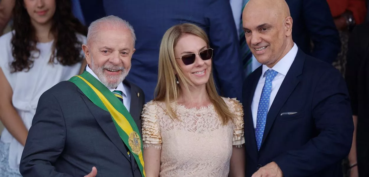 Luiz Inácio Lula da Silva, Viviane Barci de Moraes e Alexandre de Moraes em Brasília-DF - 7/9/2024