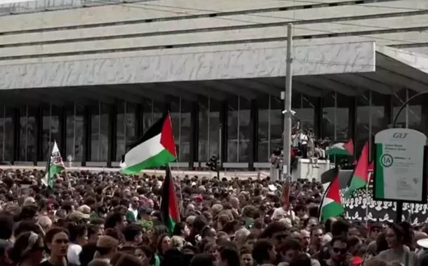 Ato de solidariedade a palestinos em Roma